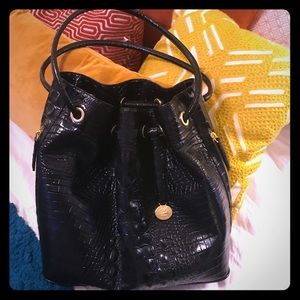 Brahmin Trina Amalfi Croc Drawstring Tote - RARE